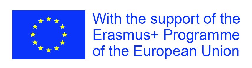 EU flag and supported by Erasmus message